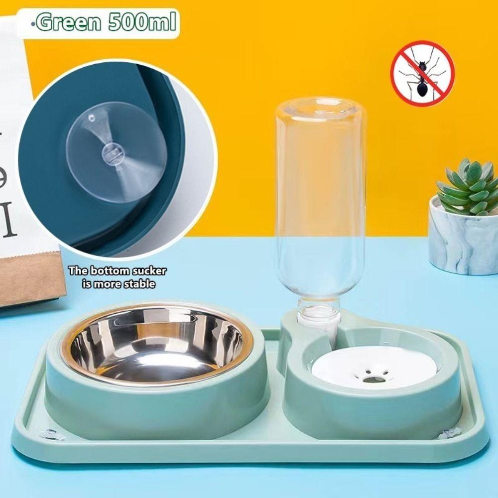 Stainless Steel Cat Food Water Bowl Detachable Pet Water Feeder Container  Household