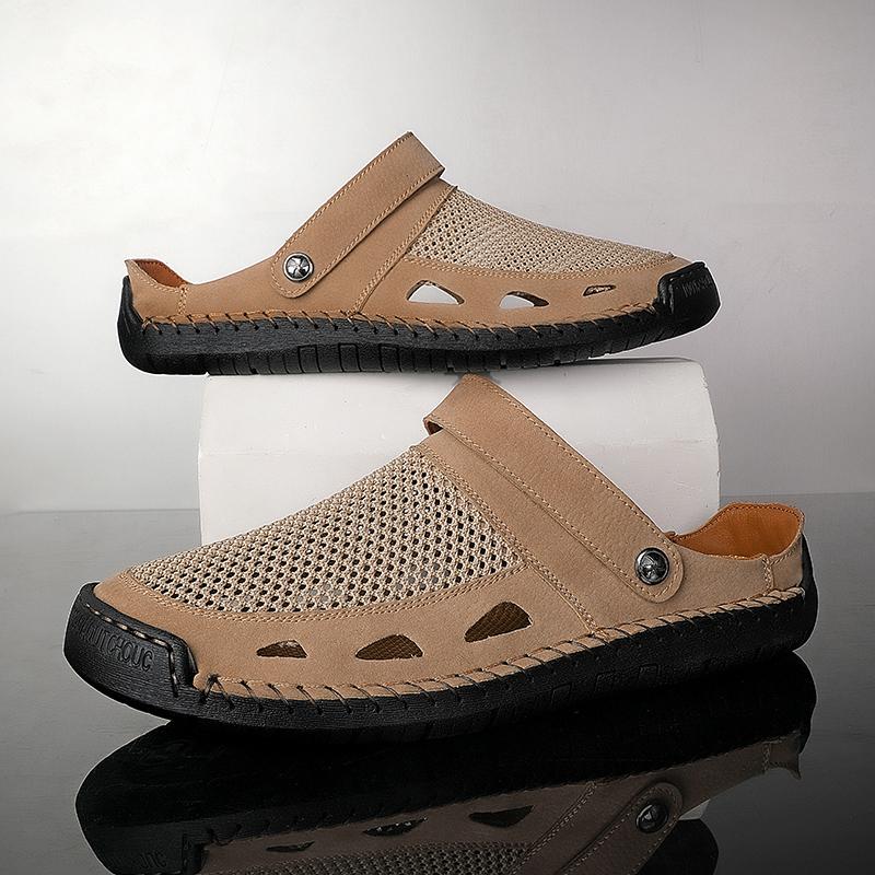 Soft Sole Male Simple Slippers Breathable Mens Summer Sneakers Casual Half Shoes Leisure Walk Half Drag Outdoor Non-Slip Sandals