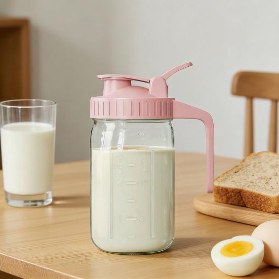 Milk Jug Leak-Proof Design Breast Milk Storage Container with Precise Scale Flip Cover Pour Spout Transport Juice Pouring Bottle
