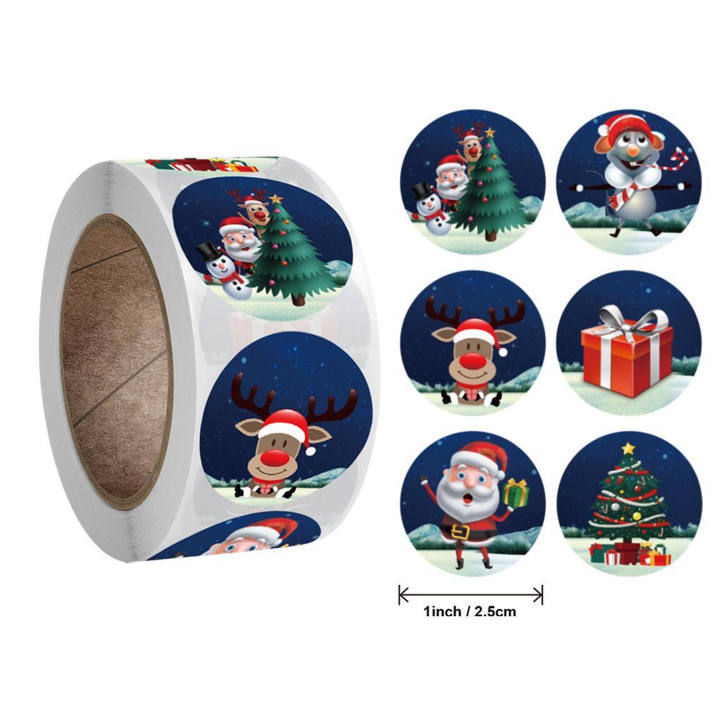 500pcs 1inch Black Hot Stamping Sticker New Year 2023 Merry Christmas Stickers Gift Sealing Labels Holiday Candy Bag Box Decor