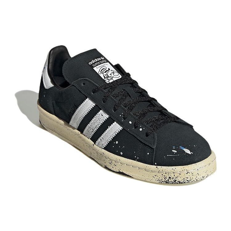 COOK X Adidas Campus 80 Paint Splatter - Black Unisex Sneakers Core-Black Footwear-White Chalk GY7006