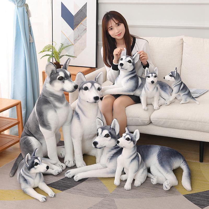 Nová Vysoce Kvalitní Plyšová Hračka Pes Husky Roztomilý Simulační Vlčí Pes Domácí Mazlíček Uklidňující Panenka Měkký Polštář Dětská Hračka Narozeninový Vánoční Dárek