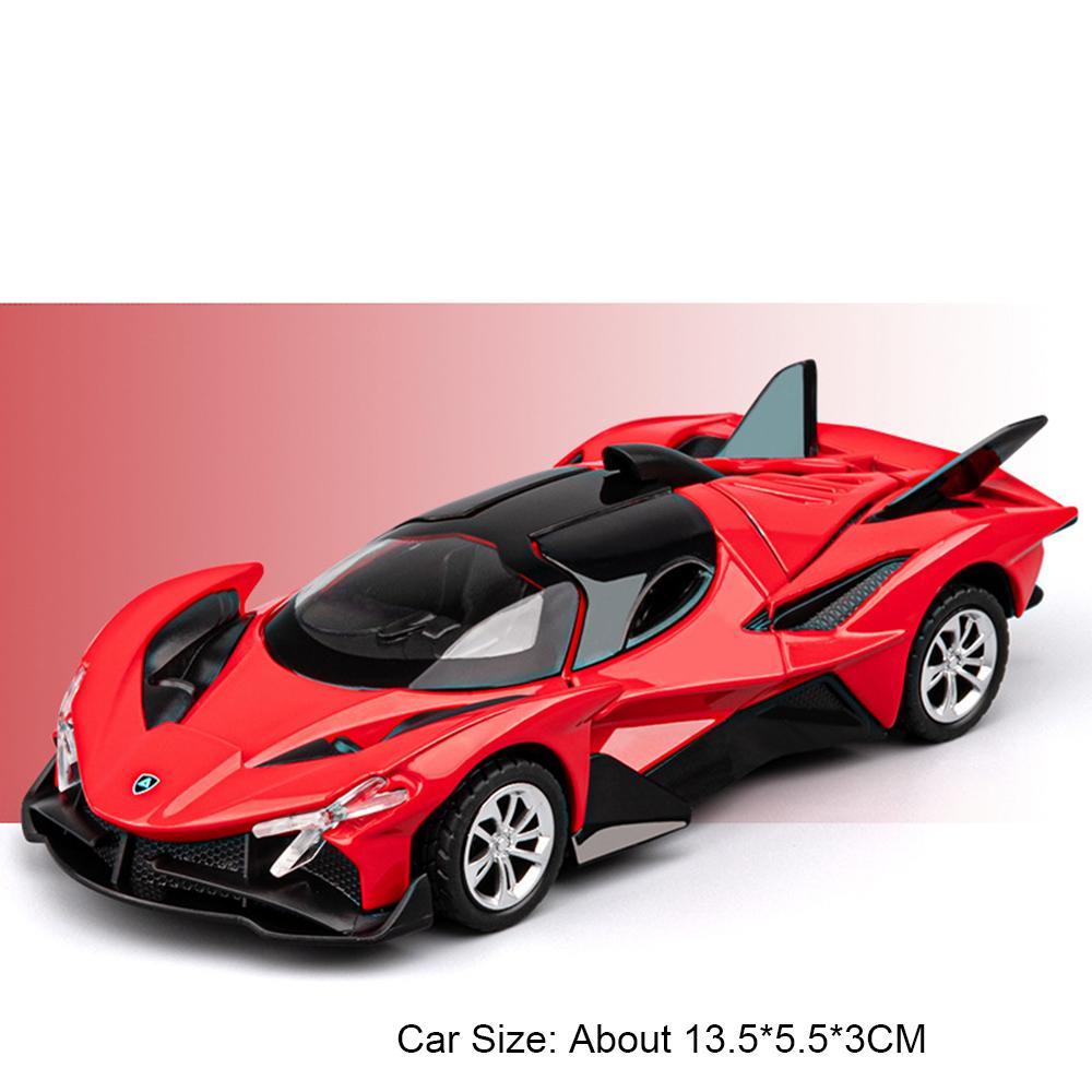 1:36 Scale Apollo EVO AE86 Sports Car Model Toy Music Light Doors Opened Pull Back Miniature Models Boys Hobby Ornaments