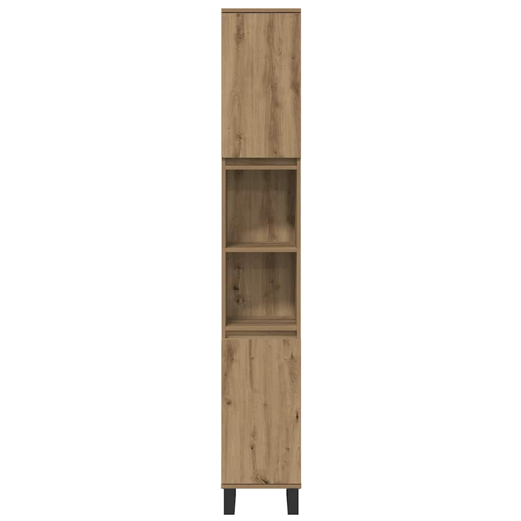 Bathroom Furniture Set with Storage 3 Pcs Brown Wood Based Material