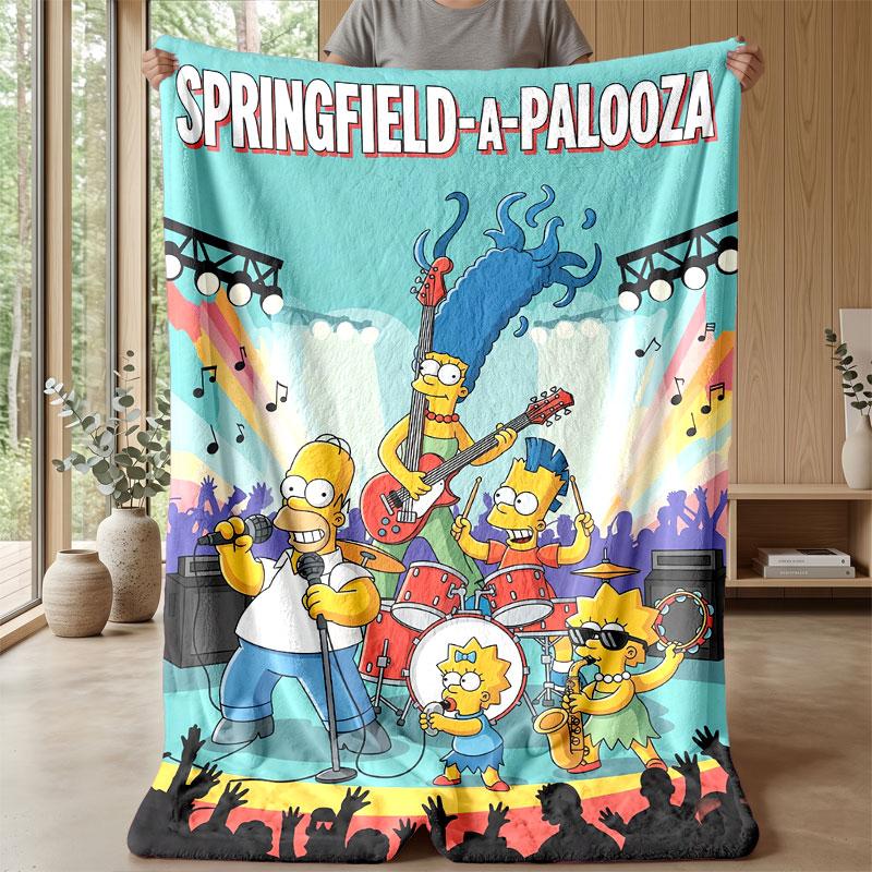 Soft Flannel Blanket Lightweight Cozy Bedroom Living Room CoverThe Simpsons