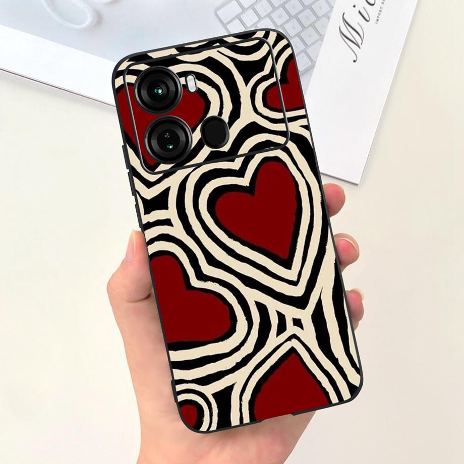 For Itel P40 P40+ P40 Plus Case Luxury Black Soft Silicone Bumper Phone Cover for ITEL P683L P662L Coques Panda Rabbit Goothic