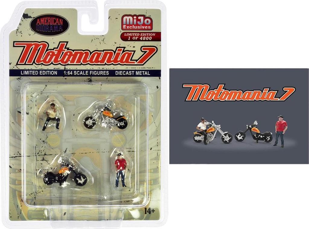 American Diorama Scale Figure Motomania 7 Chopper American Diorama Figure Motomania 7 Motorcycle Figure 1/64