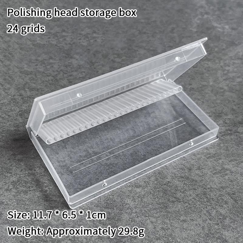 20/24 Holes Nail Drill Bits Storage Box Nail Grinding Head Holder Stand Display Cleanser Dustproof Cutter Manicure Organizer