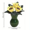 1: 12 Mini Furniture Flower Ornaments Vase Handmade Resin Sunflower Flower Pot Bonsai Model Micro Landscape Ornaments