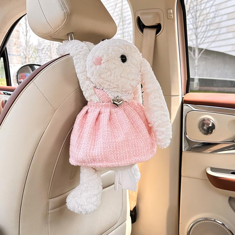 Cute Cartoon Car Hanging Tissue Box - Creative High-End Interior Paper Dispenser