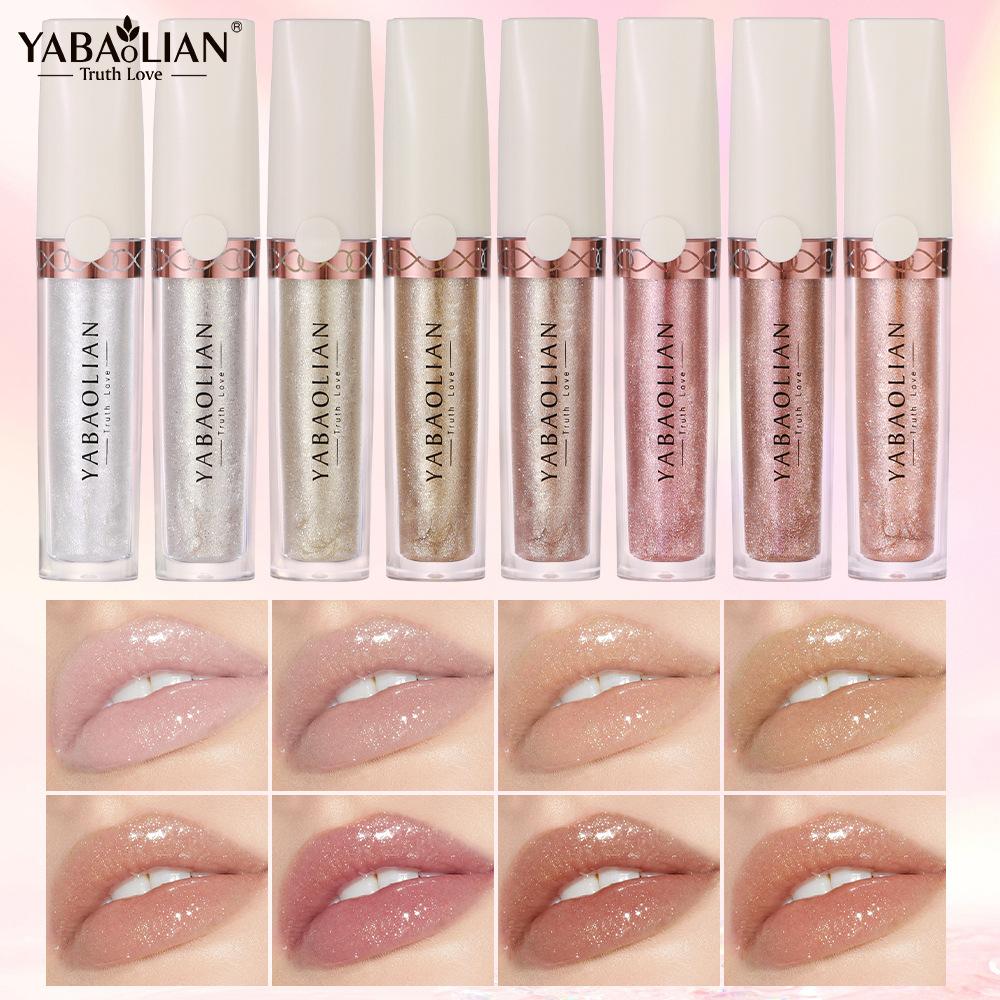 Szájfény Glitter Lip Glaze Pearl Rúzs Erősen pigmentált, hosszantartó folyékony ajakrúzs Vízálló ajakolaj napi sminkhez