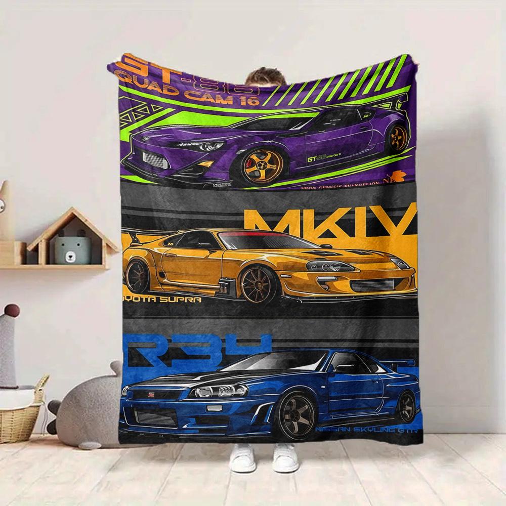 1PC GT, GTR R34 Blanket, Throw For Sofa, Bed, Travel, Camping, Livingroom,