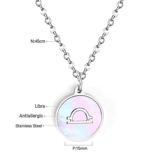 Shell Necklaces Pendant Constellation Stainless Steel Necklace Jewelry For Women Choker Chain Necklace Collar Wholesale