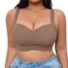Plus Size Women's Seamless Breathable Push-Up Sports Bra with Supportive Beautiful Back Design