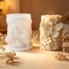 Flower Butterfly Carving Cylinder Silicone Molds For Handmade Candle Soap Chocolate Home Decoration Making Resin Casting