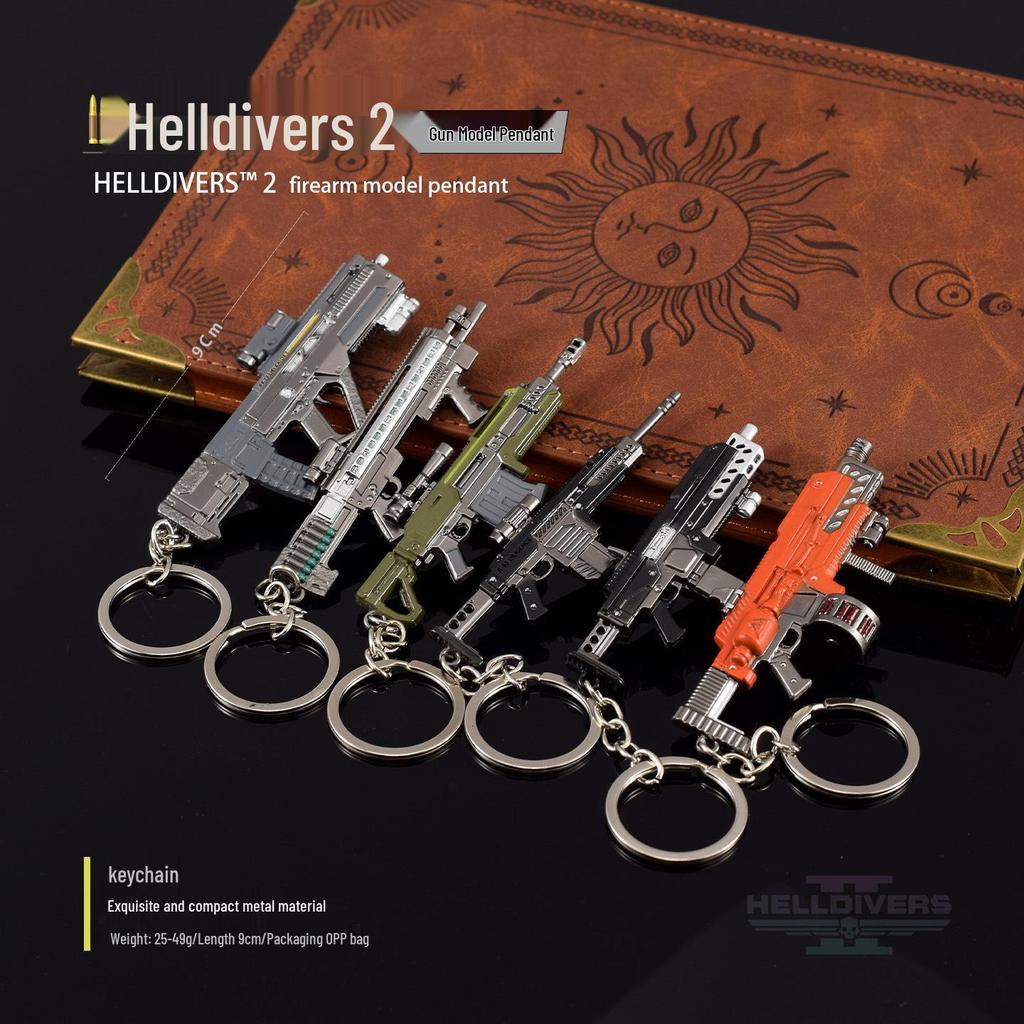 Helldivers 2 Mini Soldier Weapon Pendant Keychain Ornament