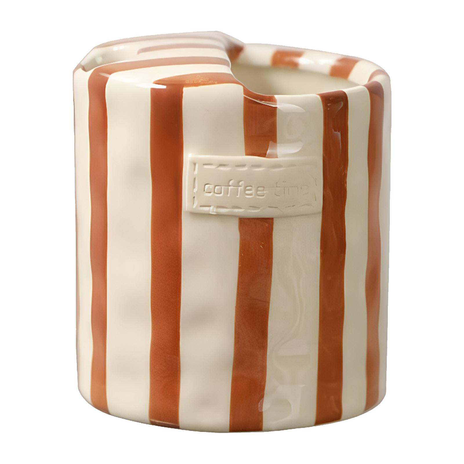 

Расписанная вручную ретро полосатая чашка для завтрака, чашка для чая, для молока, кофе, сока, латте, горячих и холодных напитков, рождественский подарок, посуда для напитков 300ml коричневый