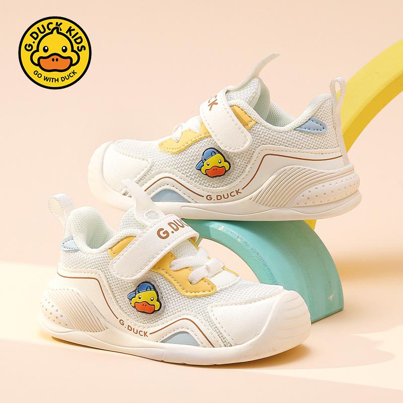 Little yellow duck baby girl shoes spring and autumn mesh breathable boys toddler shoes soft sole non-slip 1-3 years old 2 functional shoes