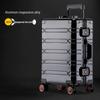 24-inch Aluminum Magnesium Alloy Trolley Luggage with Men's & Women's Combination Lock - Scratch & Wear-resistant Carry-on