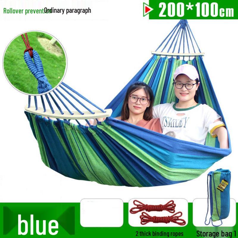 Thickened Canvas Camping Hammock: Anti-Roll, Single/Double Swing Chair for Outdoor Use