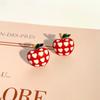 Exquisite Heart Apple Stud Earrings - Niche Fashion for Women, Versatile and Sweet Christmas Accessories