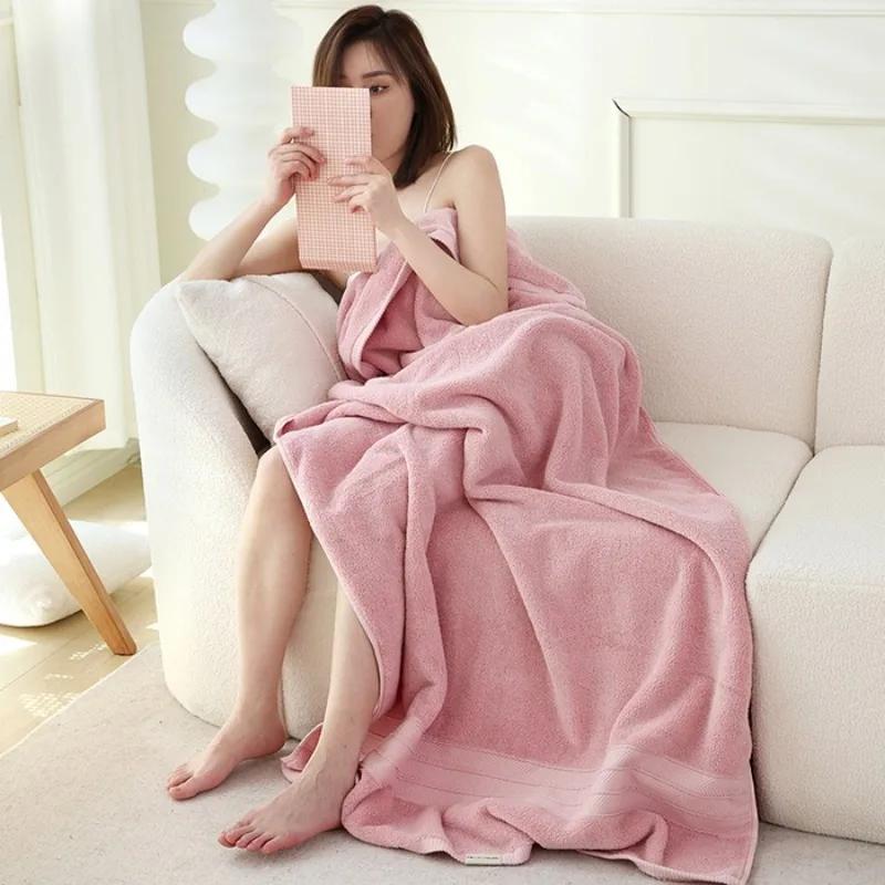Cotton bath towel shawl towel, sofa blanket, blanket, enlarged 90X180 thickened encrypted terry, pure cotton wrapping bath towel