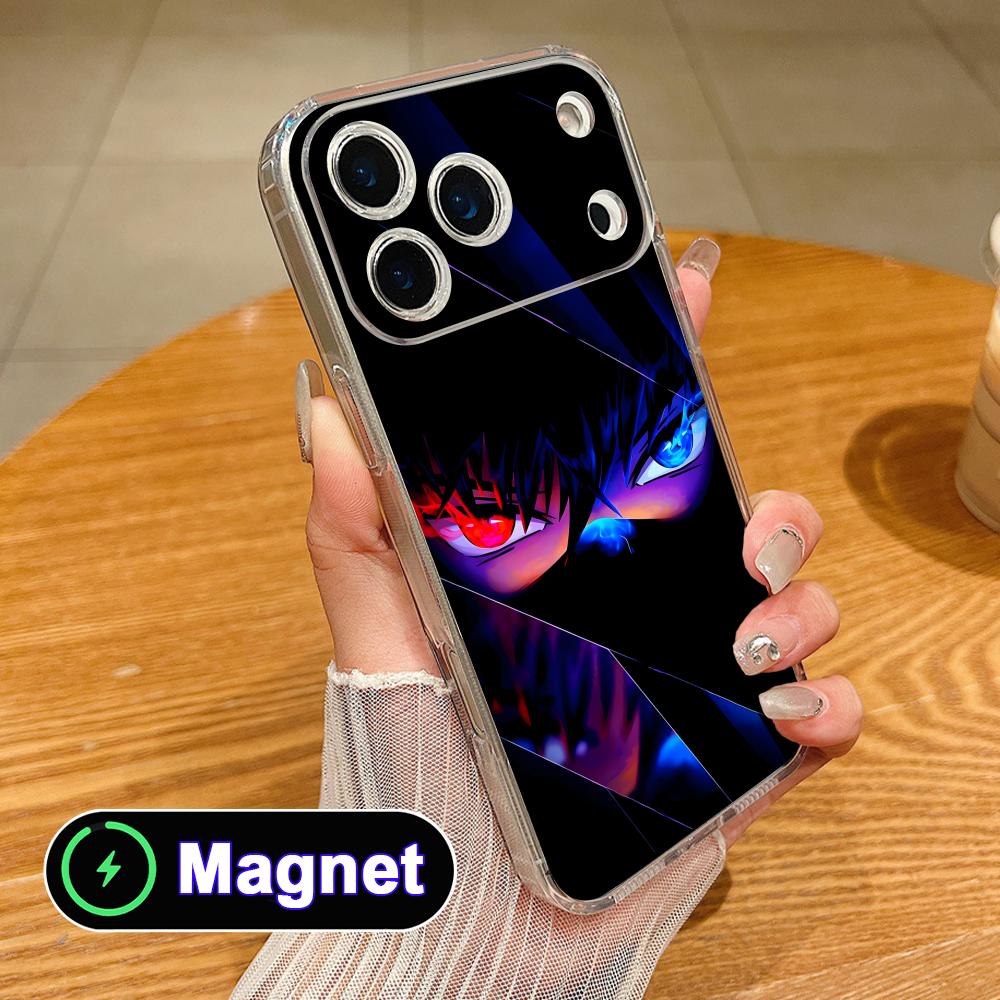 Anime Eyes Phone Case for iPhone 17 16 15 14 13 12 11 Air Pro Max Plus Mini Soft TPU Clear Magsafe Cover
