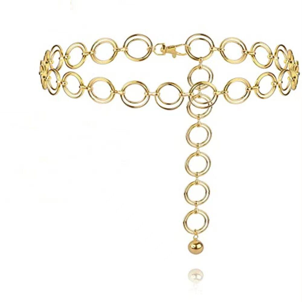 Elegant Women’s Metal Heart & Moon Waist Chain for Autumn/Winter Sweaters