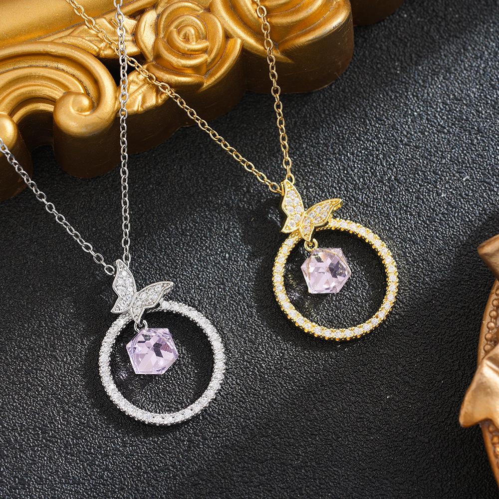 Elegant Rhinestone Heart Clavicle Necklace - Japanese Retro Design