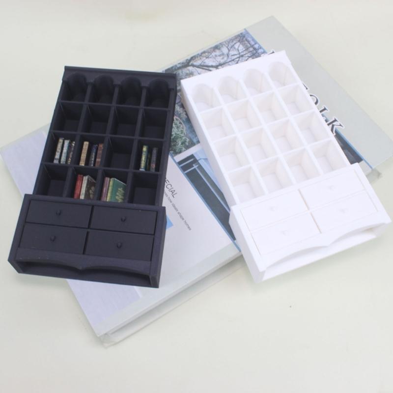 Kids Playroom Storage Shelf Vintage Miniature Bookshelf 1/12 Dollhouses Furniture Toy Organizer Safe Pretend Play Toy