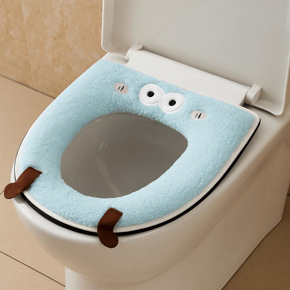 Warm Toilet Seat Cushion Cartoon Washable Toilet Cushion Easy Install Toilet Pad  Home Toilet
