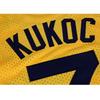 JUGOPLASTIKA 7 Kukoc Maglia da Basket Gialla Sportswear da Esterno di Alta Qualità con Ricamo Ventilazione per Appassionati di Sport