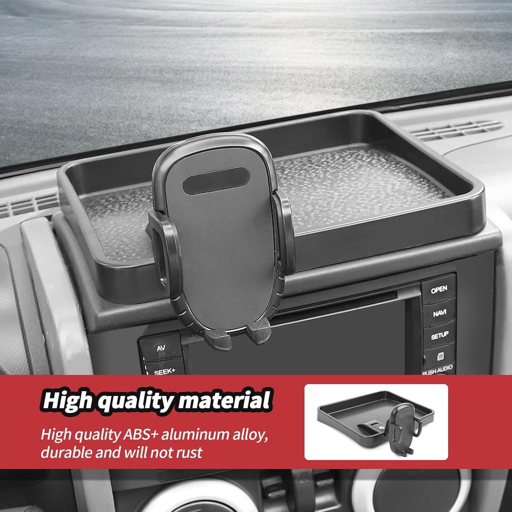JeCar for JK Phone Holder Mount Center Console Dash Tray Storage Organizer for 2007-2010 Jeep Wrangler JK JKU