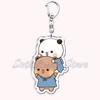Cute Bubu Dudu Love Keychains Couple Bear Panda Acrylic Keyring for Accessories Bag Pendant Key Chain Jewelry Fans Lovers Gifts