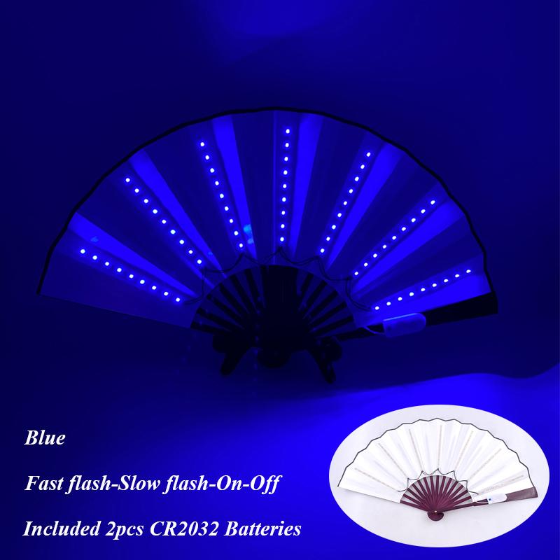 13 inch LED Fans DJ LARP Dans Bruiloft Podiumoptreden Bar Rekwisieten Vouwventilator Voor Vrouwen Kung Fu Ventilator Chinese Knipperende Ventilator