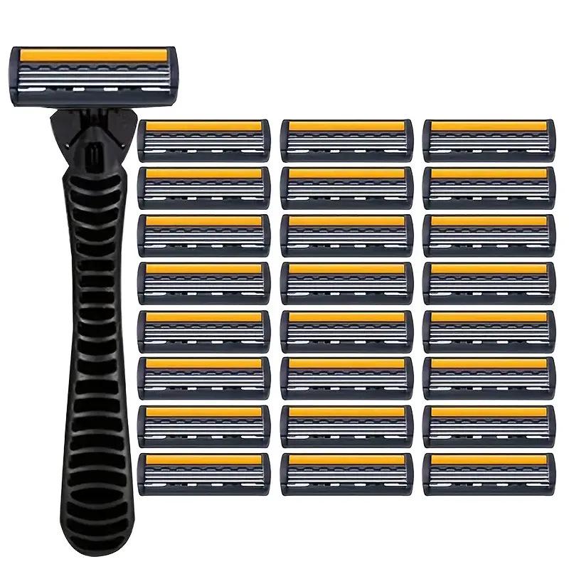 Durable 3-Layer Stainless Steel Safety Razor Blade for Easy Manual Hair Removal