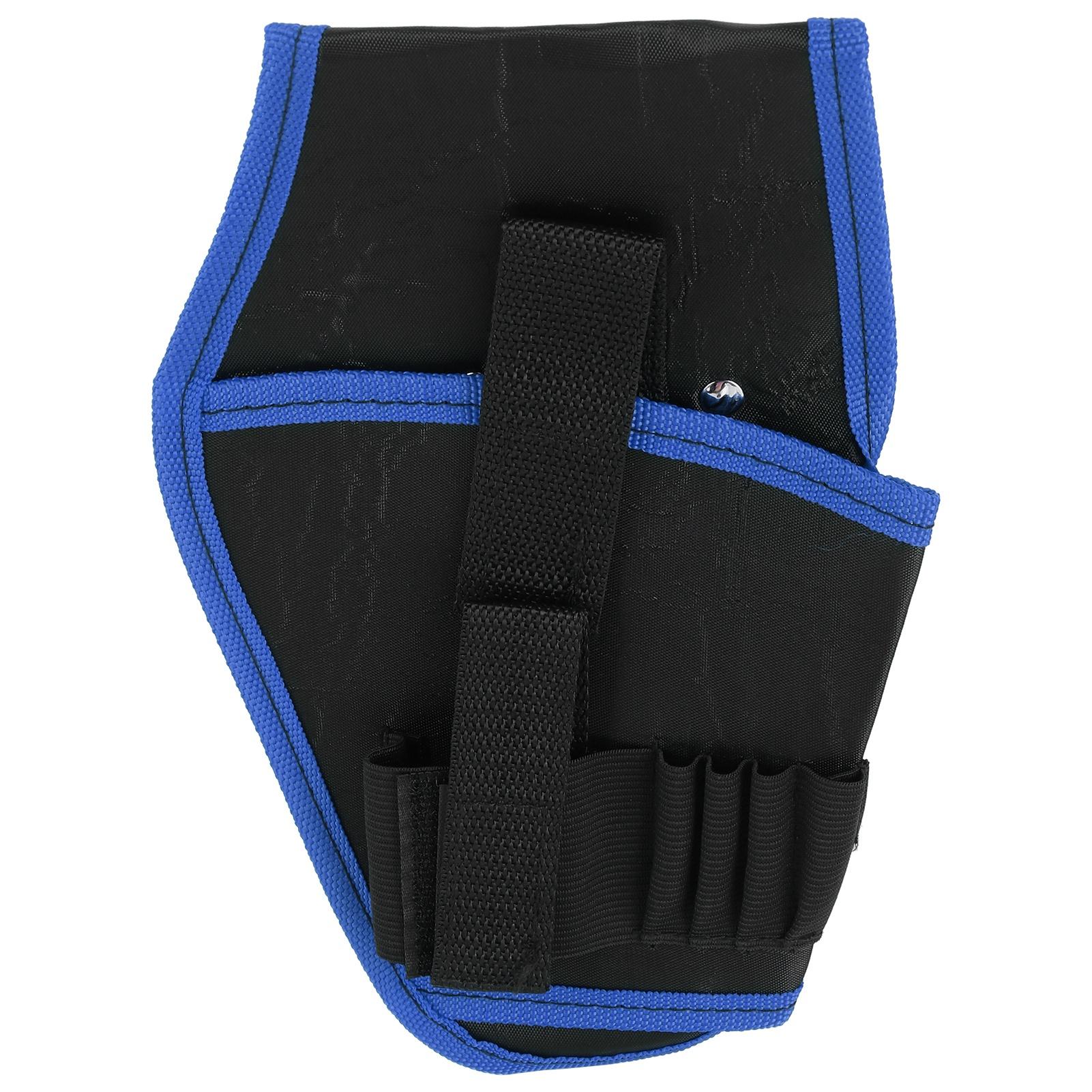

Portable Electrical Tool Bag Waist Hanging Pack MultiFunction Drill Holder Holst Pouch(Blue )