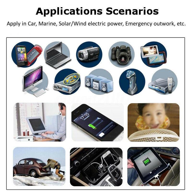 12000W DC 12V To AC 220V Dual USB Charge Car Power Inverter Charger Converter Adapter with Fuse