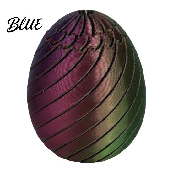 Easter Egg Toy Funny Twist Fidget 3D Printed Spiral Figurine Hand Stress Reliever Rotating Puzzle for Adults Anxiety Relief Gradient Color