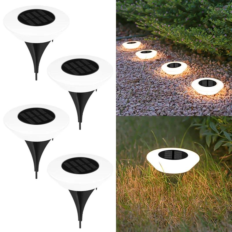 LED Solar Outdoor Lights Waterproof Atmosphere Ground Light Garden Decoration Fence Stake Lawn Lamp Porch Walkway Decor 1~ 8Pcs