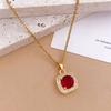 Necklace hot-selling simple square necklace accessories women's light luxury niche design sense does not fade titanium steel necklace women