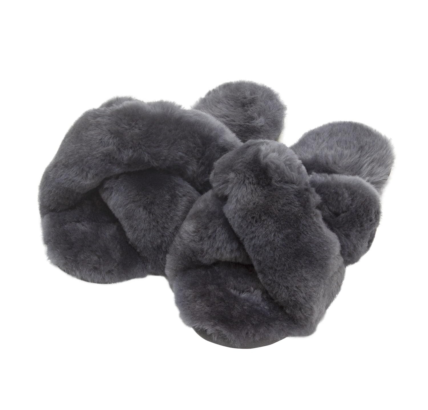 

Craftworks EVERAU Mouton Размер см Тапочки с двойным перекрестом, Серый, 23.0