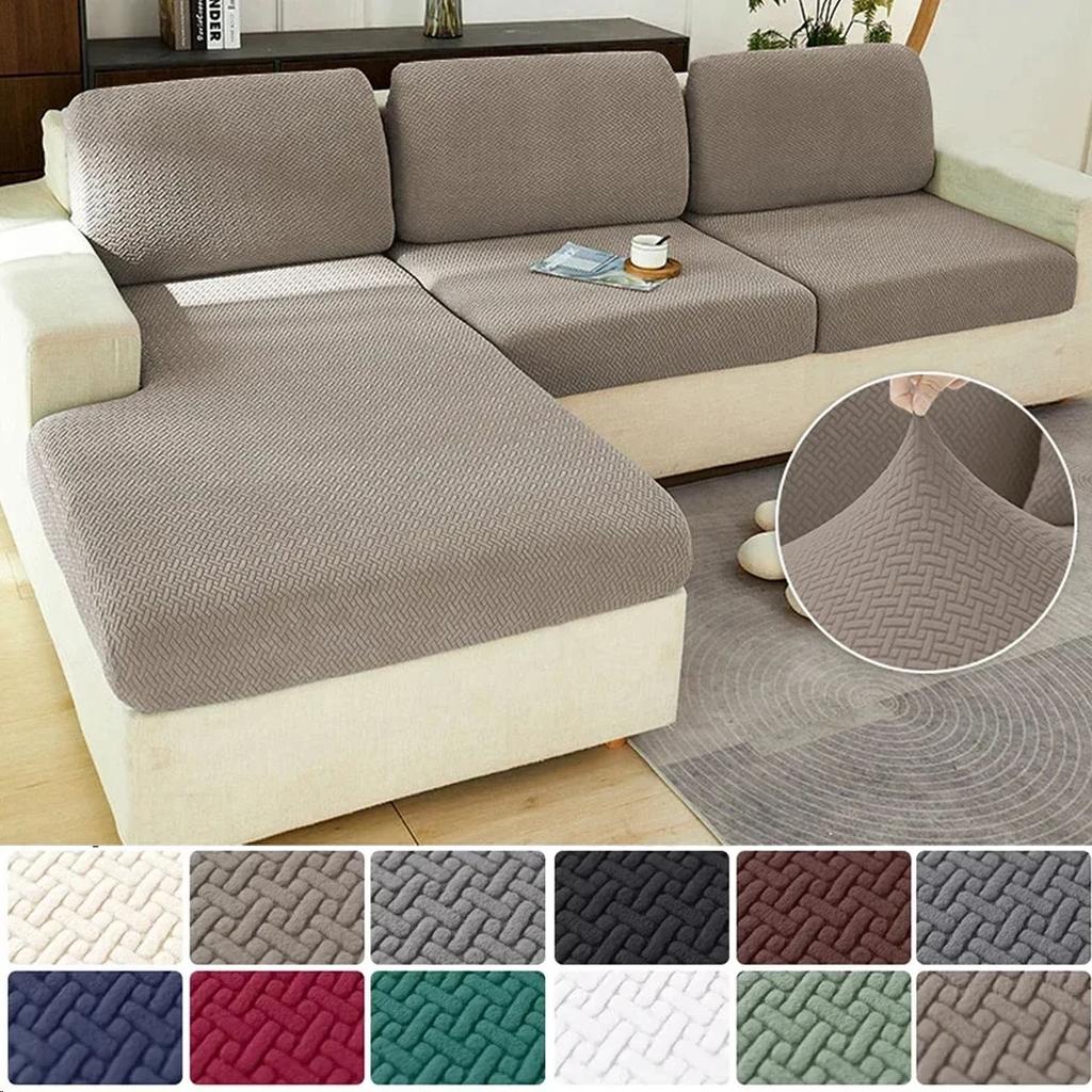 Thick Jacquard Sofa Seat Cushion Cover Funiture Protector Stretch Couch Covers ForLiving Room Removable Seat Slipcover Kids Pets