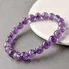 Unisex Woven Amethyst Bracelet 6/8/10mm Round Beads, Natural Style Travel Gift