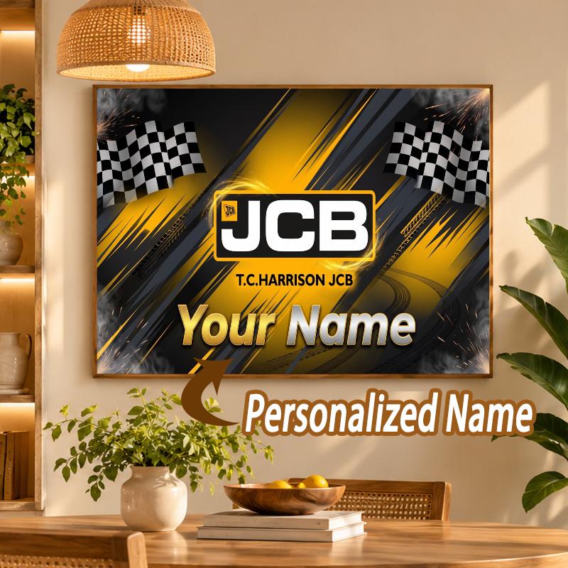 Custom Name JCB 5D Diamond Painting Personalized Full Drill Diamond Art Kit Gift