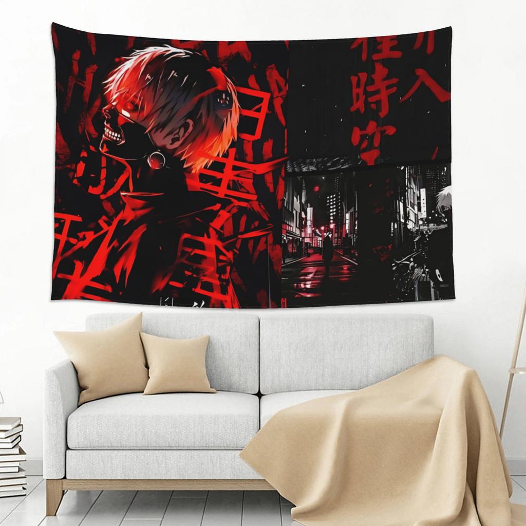Halloween Tokyo Ghoul Kaneki Cutecore Tapestry Wall Hanging Blanket Tapestry Home Decor Items Wall Decorations