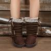 Fashion Sweet Bowknot Black Snow Boots Women 2025 Winter Fashion Lace Decoration Ankle Boots For Woman Short Plush Non Slip Shoes Autumn