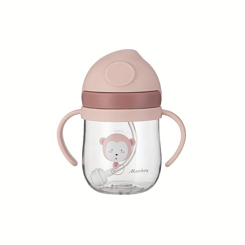 

Children s Water Cup with Straw Baby Bottle Learning Drinking Cup with Handle Anti-drop, Leak-proof and Choke-proof Kettle рожевий
