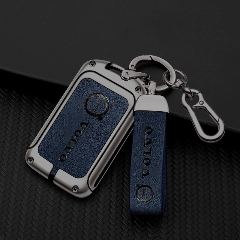 Zine Alloy Leather Car Key Case Shell Cover Holder Protection For Volvo XC60 XC40 XC90 S90 V60 S60 V90 C40 Polestar 1 Polestar 2