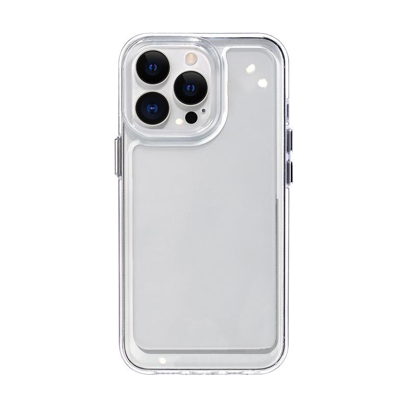 Compatible with iPhone 15 Pro Max Clear Acrylic Case with Electroplated Buttons
